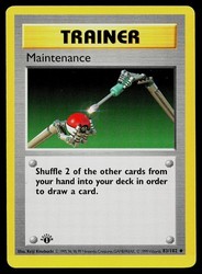 Maintenance 83/102 1st Edition Shadowless Base Set Uncommon Trainer