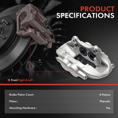 2x Front LH & RH Brake Caliper with 4 Pistons for BMW F30 F32 F22