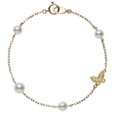 MIKIMOTO Ginza Jewelry Bracelet Akoya Pearl PGK18 YGK18 Diamond Luxury PD-257I