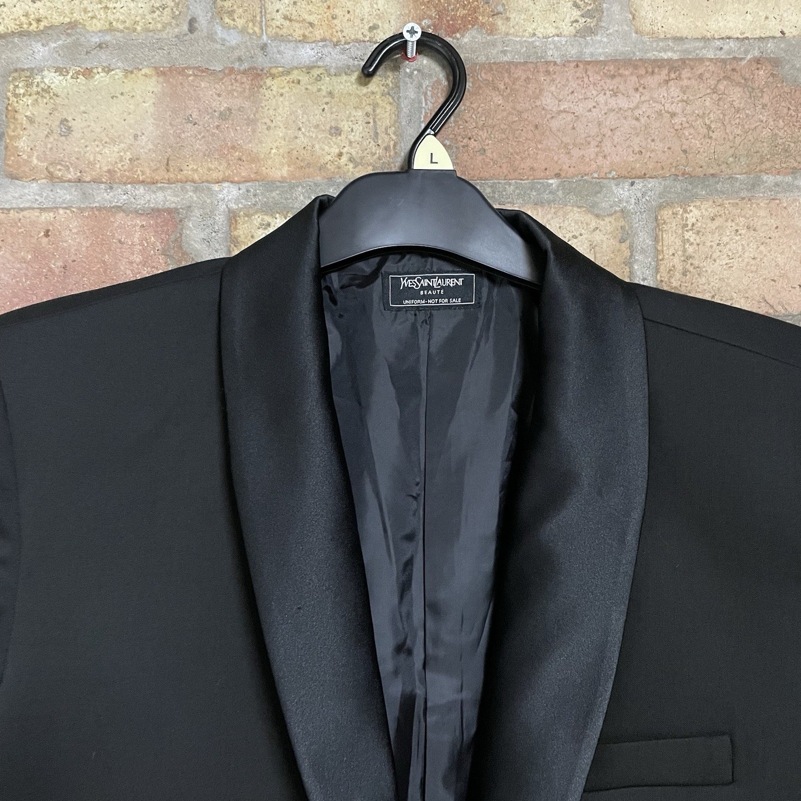 SAINT LAURENT Giacca blazer uniforme YSL Yves St Laurent nero Beaute Made in Italy taglia 48