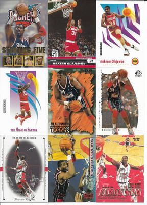 Hakeem Olajuwan 16 Card Lot With Starting Five + Topps 50 NM