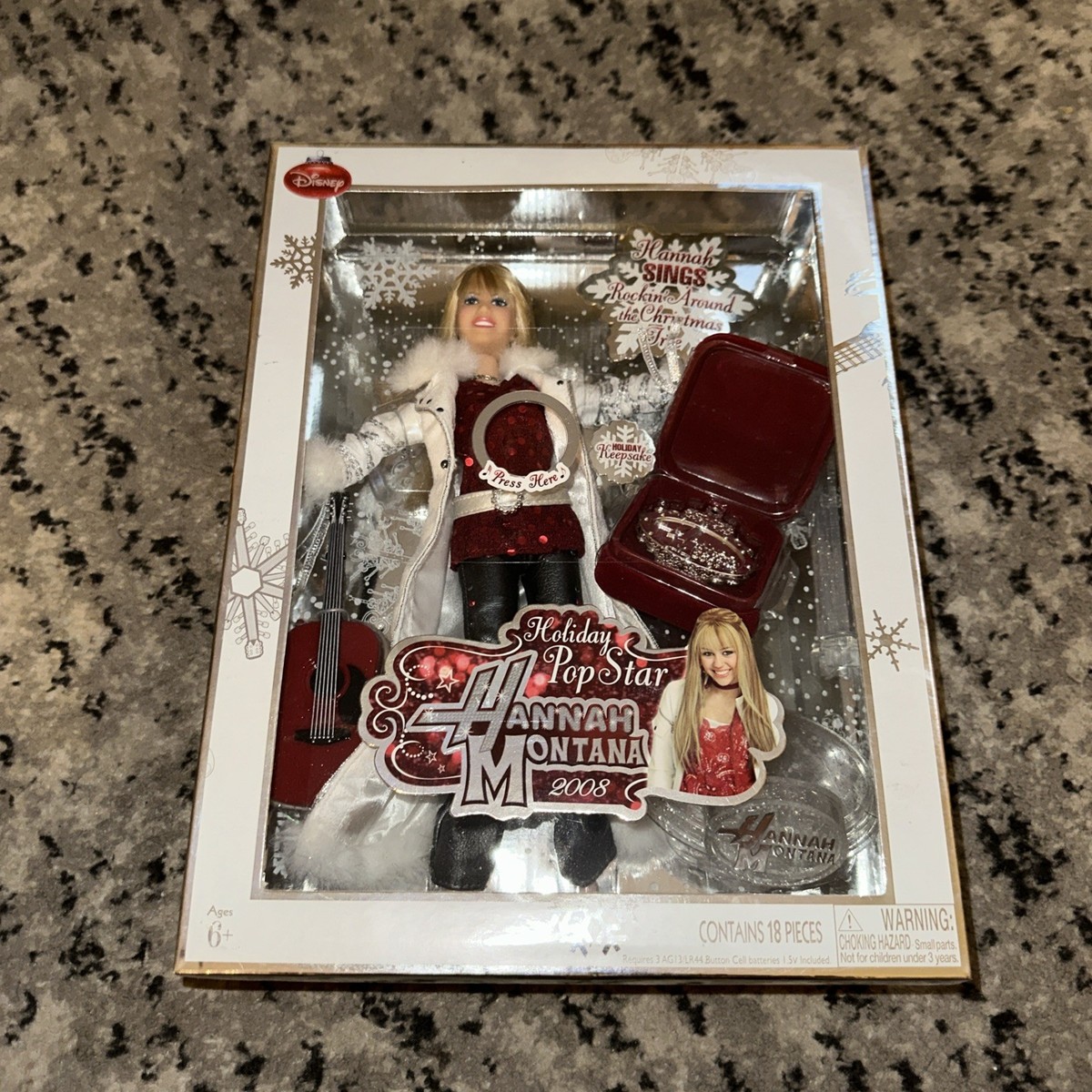 Disney Hannah Montana Holiday Pop Star Singing Doll Collectible