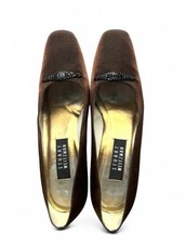 Vintage Stuart Weitzman Bronze Fabric Pumps Size 9.5 B