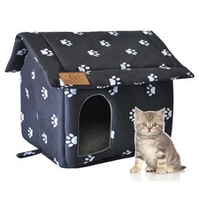 Cat House for Outdoor,Weatherproof Warm Feral Cats Shelter Outside/Indoor Col...