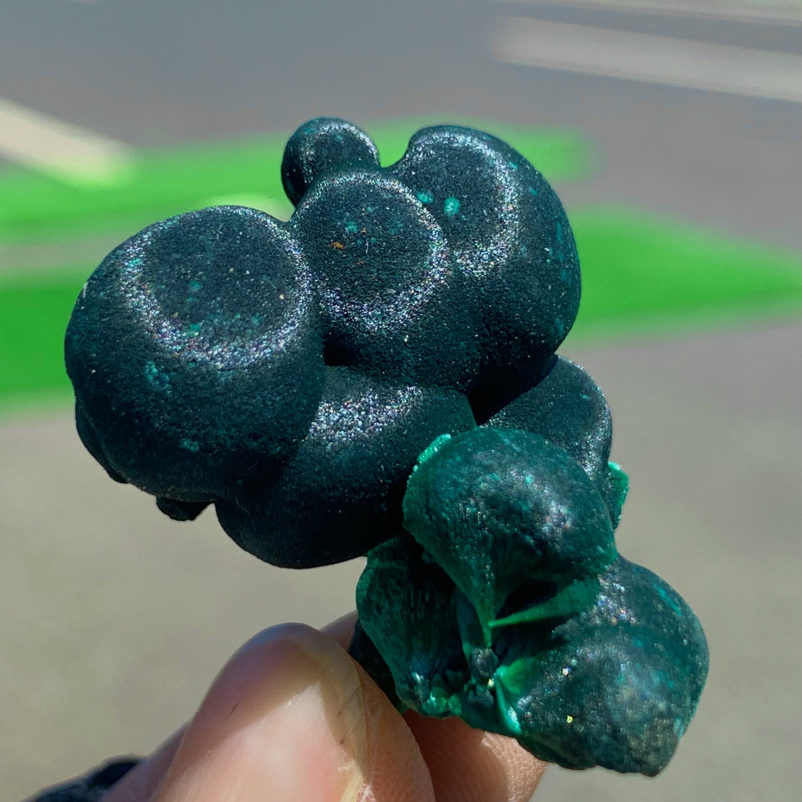 24G Natural velvet Malachite stone cat eye cluster rough mineral sample