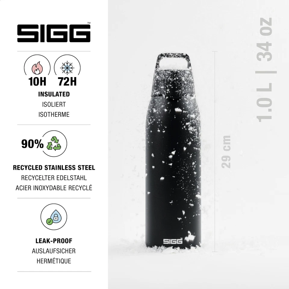 - Garrafa de água isolada - Shield Therm One preta - Adequado para carbonatado B... - Imagem 2 de 4