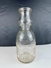 Vintage Collar City Creamery Troy NY Quart Glass Milk Bottle Cream Top