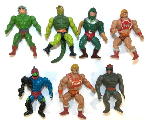 VINTAGE HEMAN FIGURES 1984 1985 1981 LOT OF SEVEN