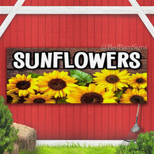 Sunflowers Indoor Outdoor Banner Sign with grommets