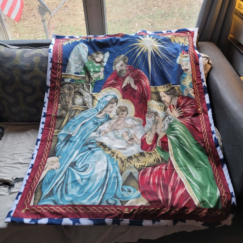 Throw/wall Hanging Mary, Joseph, Baby Jesus And Angel Throw/wall Hanging