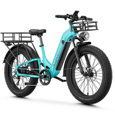 Fat Tire 1800W Electric Bike for Adult 26'' Off-road Mountain Ebike 85Mile 36MPH