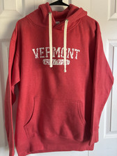 State of Vermont Hoodie Sweatshirt Vermont EST 1791 Soft Red Mens Small