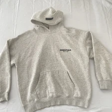 Fear of God Essentials Men Fleece Limo Pullover Hoodie LARGE Oatmeal Urban Flaw