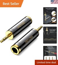 1/4'' to 3.5 mm Stereo Pure Copper Headphone Adapter, 3.5 mm1/8'' Plug Male t...