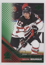 2022 Upper Deck Team Canada Juniors Electric Green 28/49 Mavrik Bourque 3a1