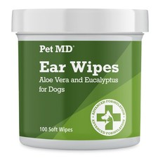 Dog Ear Cleaning Wipes 100 ct Soothing Aloe and Eucalyptus Otic Cleanser