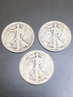 (3) Walking Liberty Half Dollars 1935-D, 1936-P, 1937-P  No Reserve/ 3 Day Auct