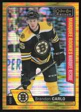 2016-17 O-Pee-Chee Platinum Seismic Gold Rookie Brandon Carlo /50 Boston Bruins