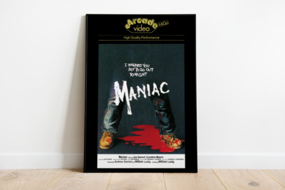Poster MANIAC | Retro Arcade Glasbox VHS Motiv | DinA1