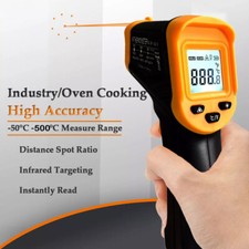Laser Infrared Thermometer Temperature Gun Pizza Oven Cooking Barbecue Grilling