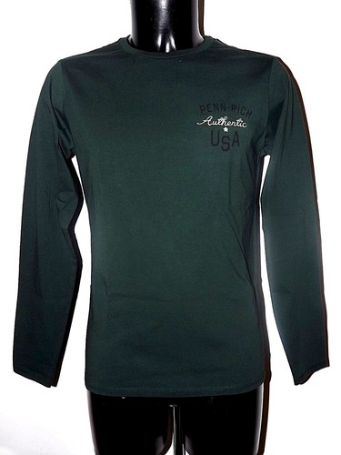 SCONTO 40% PENN-RICH by WOOLRICH T SHIRT MANICA LUNGA MAGLIA VERDE BOTTIGLIA  | eBay
