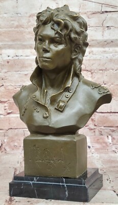 Michael JACKSON Kopf Büste Bronze Statue Unterzeichnet Mavchi Sammler Musiker