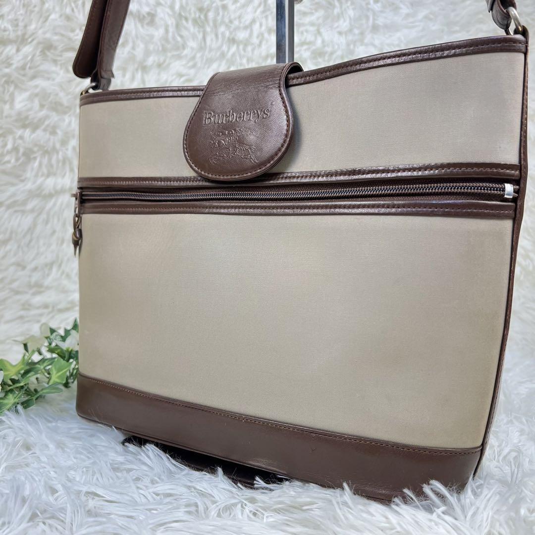 Burberry Shoulder Bag Nova Check Canvas Beige Authentic F1105157