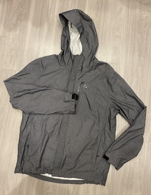 Paradox Rain Jacket Unisex Large Gray Hooded Zipper Pockets