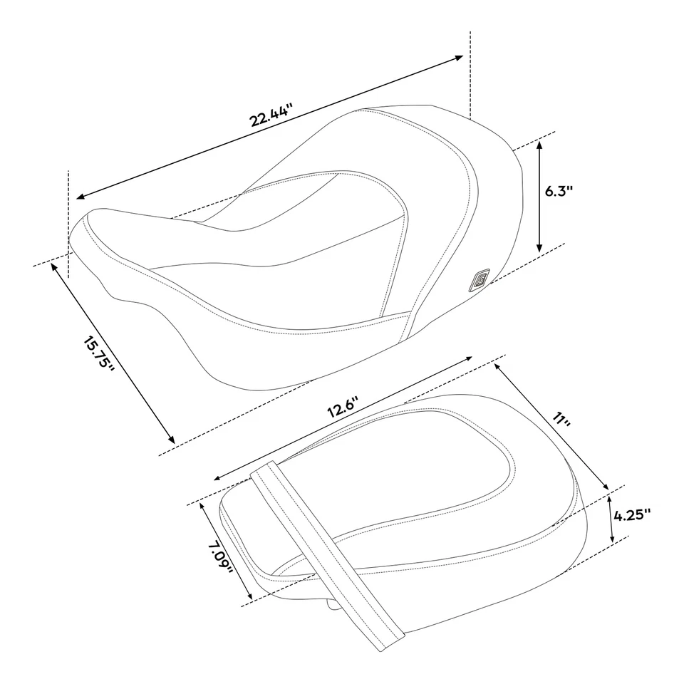 Asientos térmicos para conductor y pasajero aptos para Harley Touring Street Road Glide 09-23 Foto 2 de 4