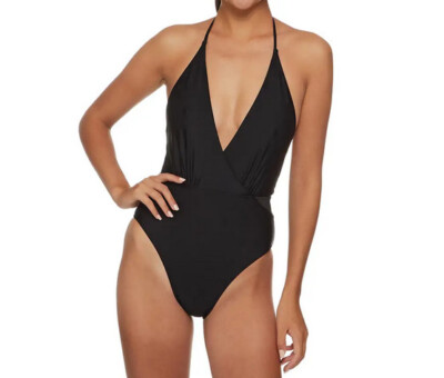 all about eve Piece Swimsuit, Size Women's, Black V Neck