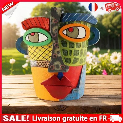 fr Nouveau style rétro visage art abstrait pot de fleur créatif succulente plant