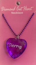 Kid  s  Diamond Heart  Necklace By Swibco. Personalized - Purple SIERRA C142-62