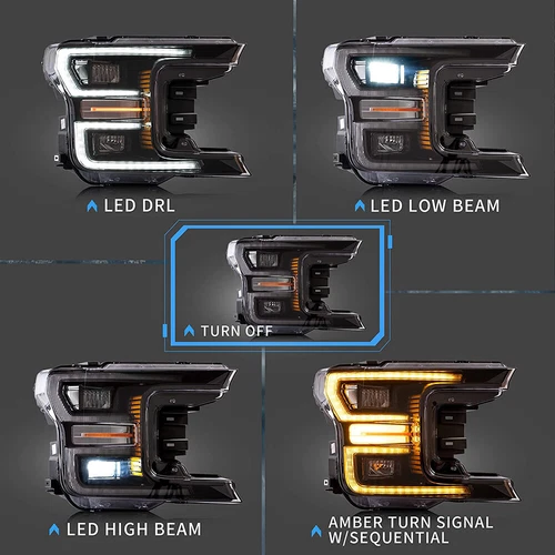Faros LED VLAND para Ford F150 F-150 2018-2020 luces delanteras con equivalente - Imagen 2 de 15