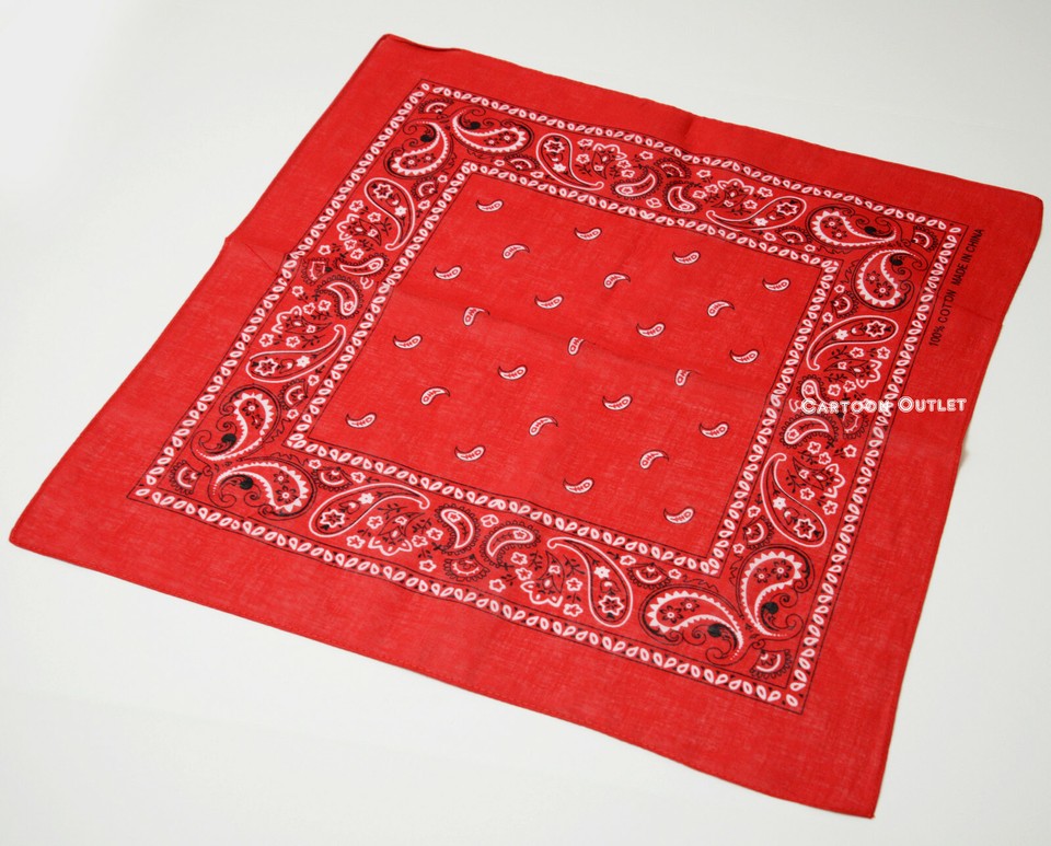 COWBOY WESTERN BANDANA 100% COTTON PAISLEY PRINT SCARVE HANDKERCHIEF ...