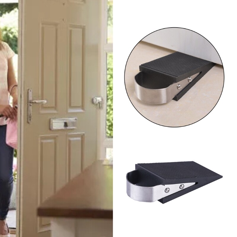 Door Stop Stopper Heavy Duty Stainless Steel Door Wedge Metal Doorstop 1 Piece eBay