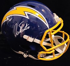 HOF DAN FOUTS SAN DIEGO/LOS ANGELES CHARGERS F/S REPLICA HELMET AUTO SIGNED COA