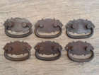 6pcs vintage victorian iron drawer dresser cabinet pull drop handle w back plate