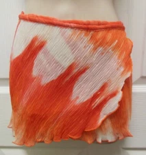 Capezio mIcropleated orange cream wrap ballet skirt IM346 lettucedge tiedyed