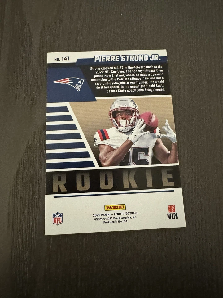 2022 Panini Zenith Rookies No Huddle Parallel SP #141 PIERRE STRONG JR Rookie RC - Image 2 of 2