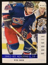 2002-03 In The Game Be A Player Memorabilia #272 RICK NASH Rookie Card #/100. rookie card picture