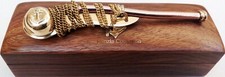 Brass / Copper Nautical Bosun Call Pipe Boatswain Whistle With Wooden Box Gift