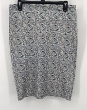 Lularoe Preowned Womens Sz M Multicolor Stretch Knee Length Pull On Pencil Skirt