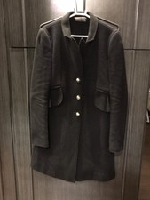 Emporio Armani Womens Black Coat Wool Good Condition It 38 Fashion Outerwear