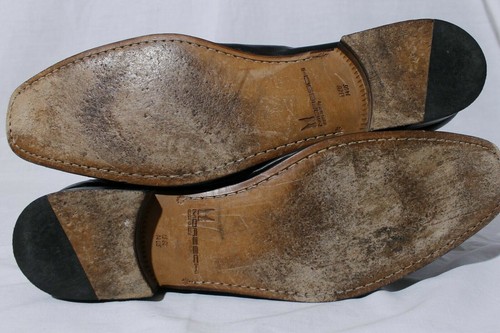 Scarpe eleganti mocassino Moreschi Leeds da uomo in pelle nera a punta di cavallo US 14 - Foto 9 di 11