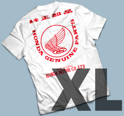 #ad NOS Mens HONDA T Shirt Tee Pullover Crewneck in *White* *XLarge* Size vintage $30.00