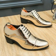 Men's Shiny Wedding party Business Shoes Lace Up Pointy Toe Hairstylist 44 Chic