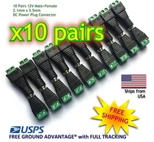 20pcs Male+Female DC Power Jack Connector Adapter Plug 2.1 x 5.5mm FREE SHIPPING