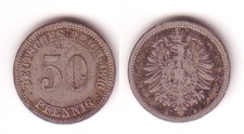 50 Pfennig Silber M&uuml;nze Kaiserreich 1876 A J&auml;ger 7 (115232)