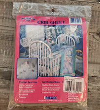 Vintage Riegel Teddy Beddy Bear Crib Sheet 100 Cotton New Sealed Fits 28" x 52"