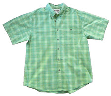 Wrangler Rugged Wear Men s Green Plaid Short Sleeve Button Down Shirt Size XL